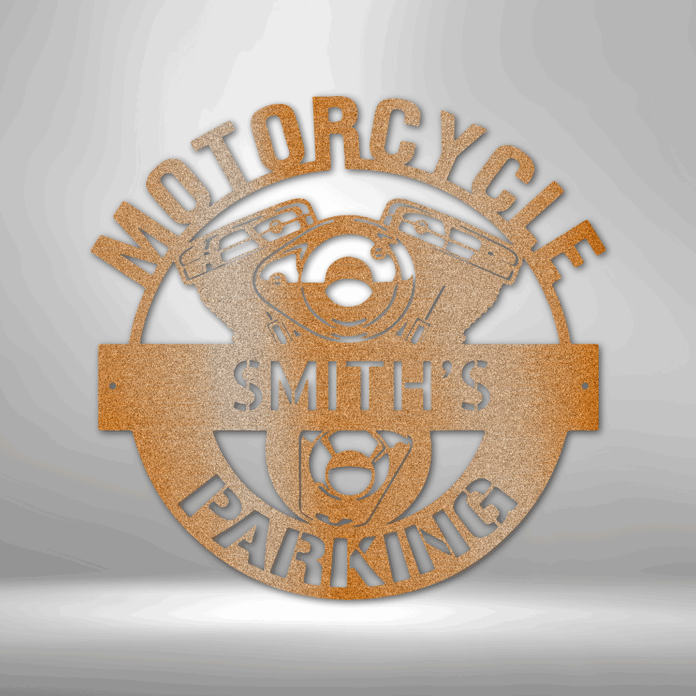 Motorcycle Parking Personalized - Steel Sign - Throttle Society